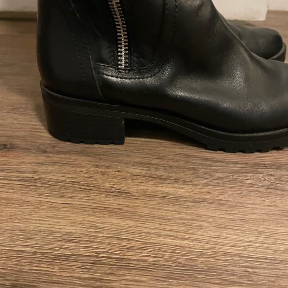 ALDO Black Knee-High Leather Boots with Zipper - Picture 11 of 11